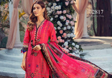 Load image into Gallery viewer, Electric Pink 3 pc Unstitched Embroidered Lawn Suit
