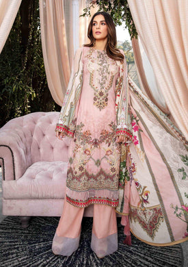 Peach Julep 3 pc Unstitched Embroidered Lawn Suiting - UMESHA