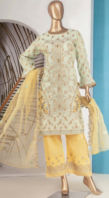 Peach by Rivaj 3 pc Unstitched Embroidered Banarsi Jacquard Suit