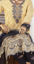 Load image into Gallery viewer, Peach by Rivaj 3 pc Unstitched Embroidered Banarsi Jacquard Suit

