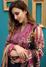 Load image into Gallery viewer, 3 pc Unstitched Digital Printed Embroidered Lawn Suit by Rashid-Tex
