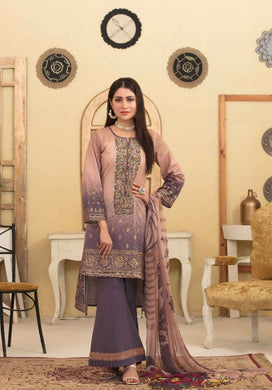 3 pc Unstitched Schiffli Embroidered Lawn Suit by Tawakkal Fabrics