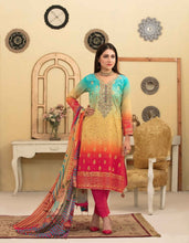 Load image into Gallery viewer, 3 pc Unstitched Schiffli Embroidered Lawn Suit by Tawakkal Fabrics
