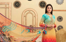 Load image into Gallery viewer, 3 pc Unstitched Schiffli Embroidered Lawn Suit by Tawakkal Fabrics
