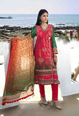 3 pc Unstitched Embroidered Chunri Printed Lawn Suit by Tawakkal Fabrics