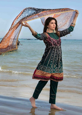3 pc Unstitched Embroidered Chunri Printed Lawn Suit by Tawakkal Fabrics