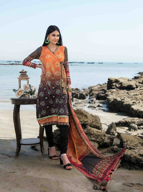 3 pc Unstitched Embroidered Chunri Printed Lawn Suit by Tawakkal Fabrics