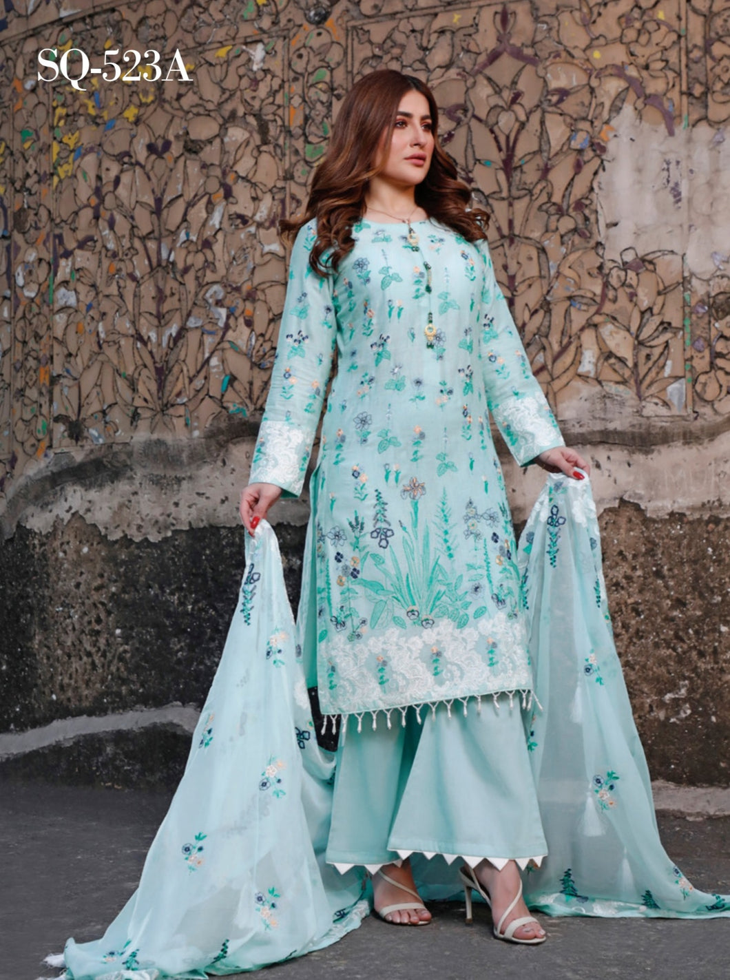 3 pc Semi-stitched Embroidered Jacquard Lawn Suit by Motis