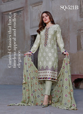 3 pc Semi-stitched Embroidered Jacquard Lawn Suit by Motis