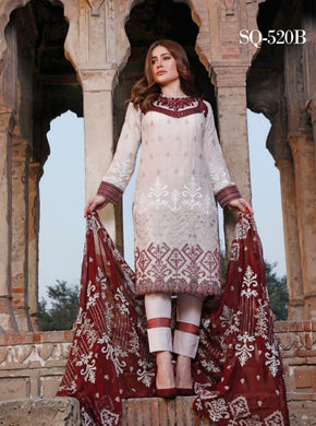 3 pc Semi-stitched Embroidered Jacquard Lawn Suit by Motis