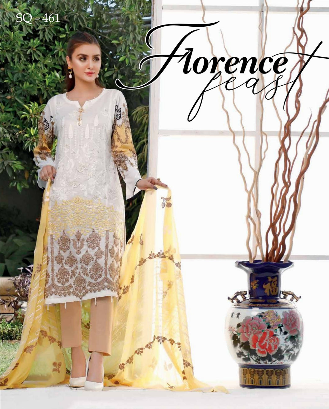 3 pc Semi-stitched Embroidered Jacquard Lawn Suit by Motis