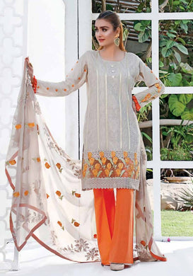 3 pc Semi-stitched Embroidered Jacquard Lawn Suit by Motis
