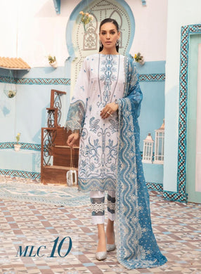 3 pc Unstitched Fancy Embroidered Jacquard Lawn Suit by Muscari