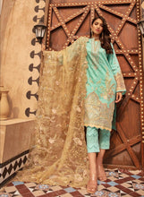 Load image into Gallery viewer, 3 pc Unstitched Fancy Embroidered Jacquard Lawn Suit by Muscari
