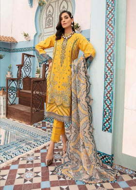 3 pc Unstitched Fancy Embroidered Jacquard Lawn Suit by Muscari