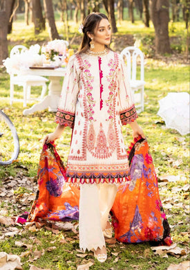 Raabi 3 pc Unstitched Luxury Embroidered Fancy Lawn Suit