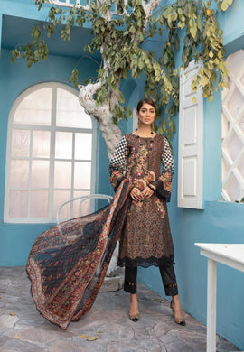 3 pc Unstitched Chikankari Embroidered Fancy Lawn Suit - Shaista