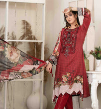 Load image into Gallery viewer, 3 pc Unstitched Embroidered Printed Lawn Suit by Tawakkal Fabrics
