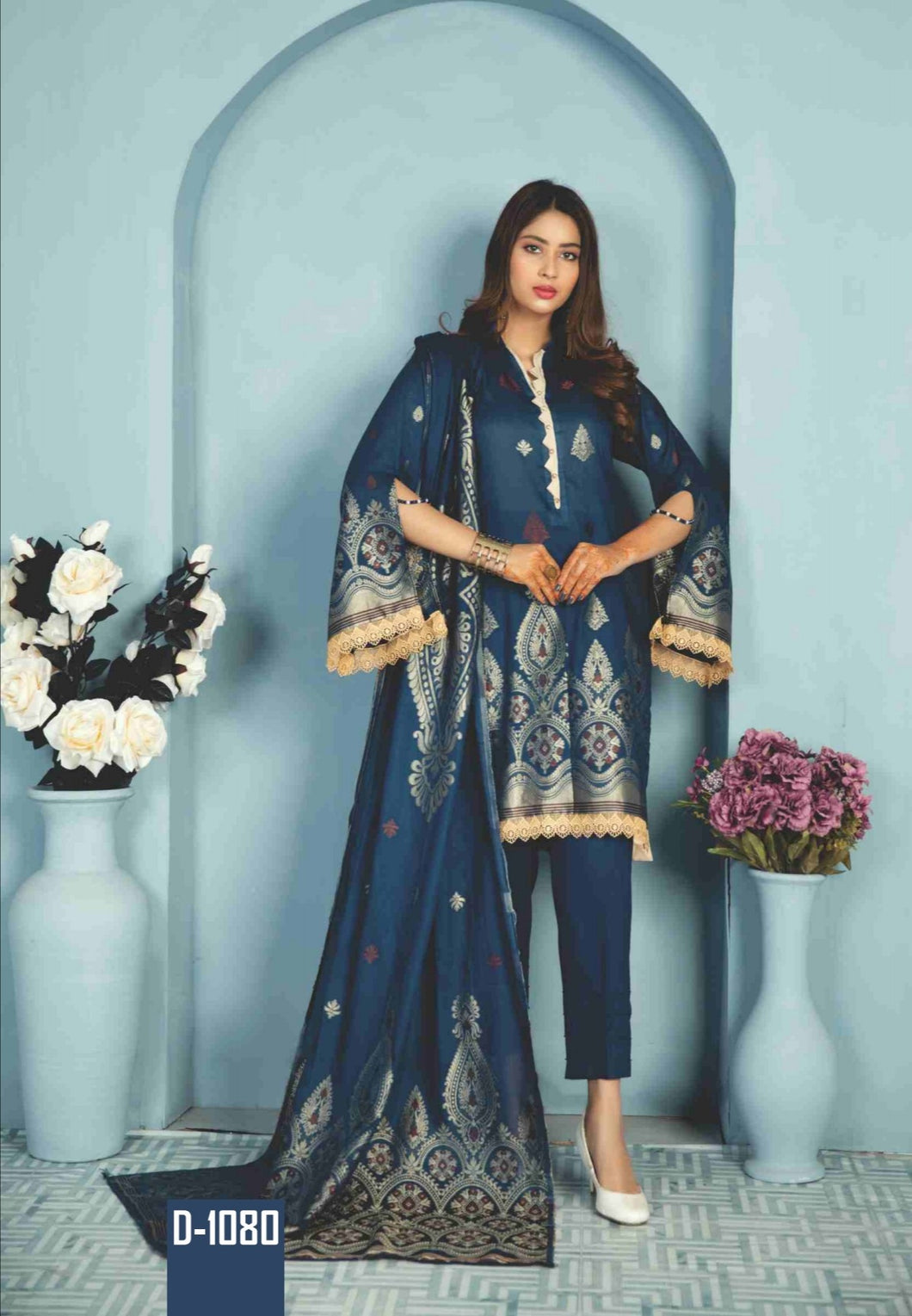 3 pc Unstitched Broshia Banarsi Jacquard Lawn Suit by Rashid-Tex