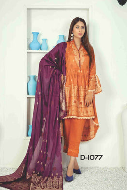 3 pc Unstitched Broshia Banarsi Jacquard Lawn Suit by Rashid-Tex