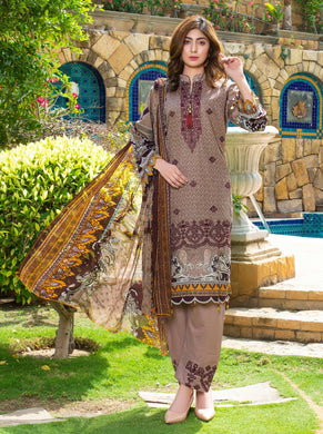 3 pc Unstitched Chikankari Heavy Embroidered Lawn Suit