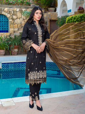 3 pc Unstitched Chikankari Heavy Embroidered Lawn Suit