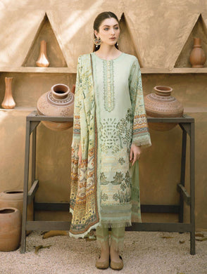 Qalamkar 3 pc Unstitched Luxury Embroidered Printed Lawn Suit