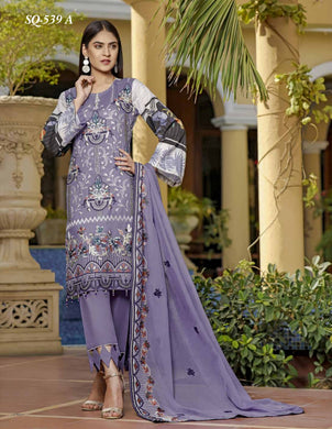 3 pc Unstitched Luxury Embroidered Fancy Lawn Suit by Motis