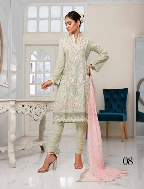 3 pc Unstitched Fully Embroidered Luxury Jacquard Lawn Suit