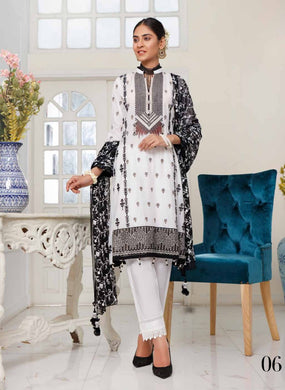 3 pc Unstitched Fully Embroidered Luxury Jacquard Lawn Suit