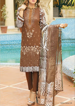 Load image into Gallery viewer, Salitex Oznur 3 pc Unstitched Gold Printed Heavy Embroidered Lawn Suit
