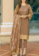 Load image into Gallery viewer, Salitex Oznur 3 pc Unstitched Gold Printed Heavy Embroidered Lawn Suit
