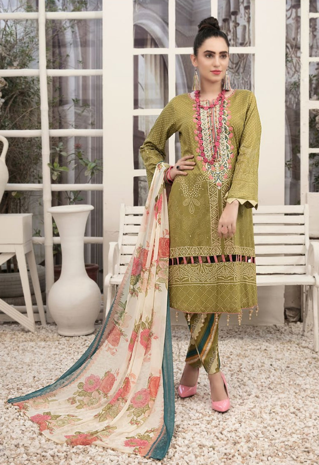 Renee 3 pc Unstitched Embroidered Printed Lawn Suiting