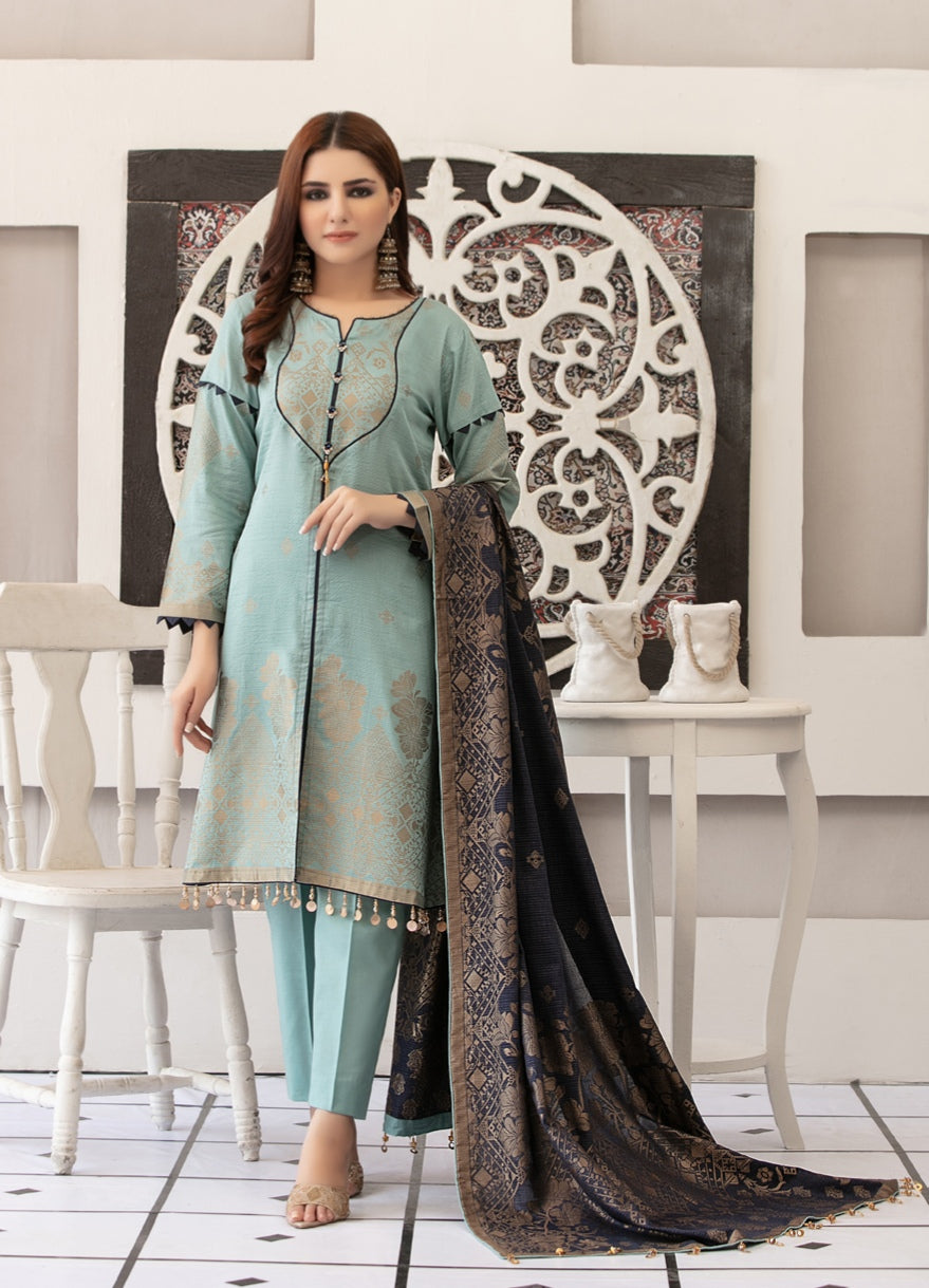 Ezlyn 3 pc Unstitched Banarsi Embroidered Lawn Suits by Tawakkal Fabrics
