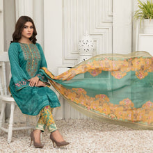 Load image into Gallery viewer, Tawakkal Fabrics - Esfir 3pc Unstitched Embroidered Digital Printed Lawn Suit
