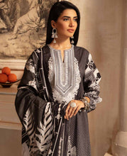 Load image into Gallery viewer, Yashal 3pc Unstitched Special Black Embroidered Digital Printed Lawn Suiting
