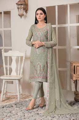 Bin Hameed 3pc Unstitched Heavy Embroidered Fancy Chiffon Dress AY-2697(B)