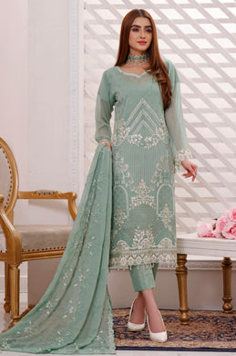 Bin Hameed Dastan 3pc Unstitched Heavy Embroidered Fancy Chiffon Dress AY-3726(A)