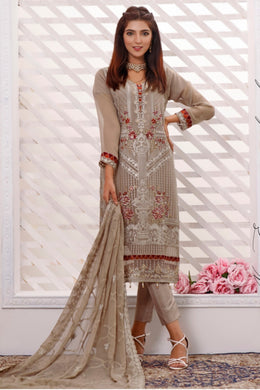 Bin Hameed Dastan 3pc Unstitched Heavy Embroidered Fancy Chiffon Dress AY-3730(B)