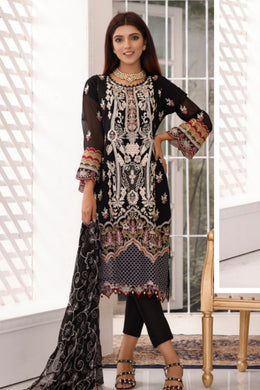 Bin Hameed Dastan 3pc Unstitched Heavy Embroidered Fancy Chiffon Dress AY-3724(B)