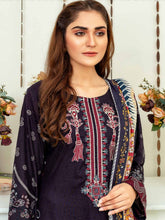 Load image into Gallery viewer, TANIA 3pc Unstitched Embroidered Printed Linen Suiting D-08
