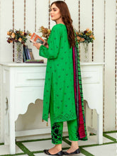 Load image into Gallery viewer, TANIA 3pc Unstitched Embroidered Printed Linen Suiting D-03
