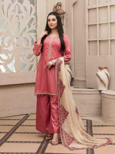 Load image into Gallery viewer, Pearla 3pc Unstitched Pearl Gold Table Printed Premium Winter Viscose Suit D5959
