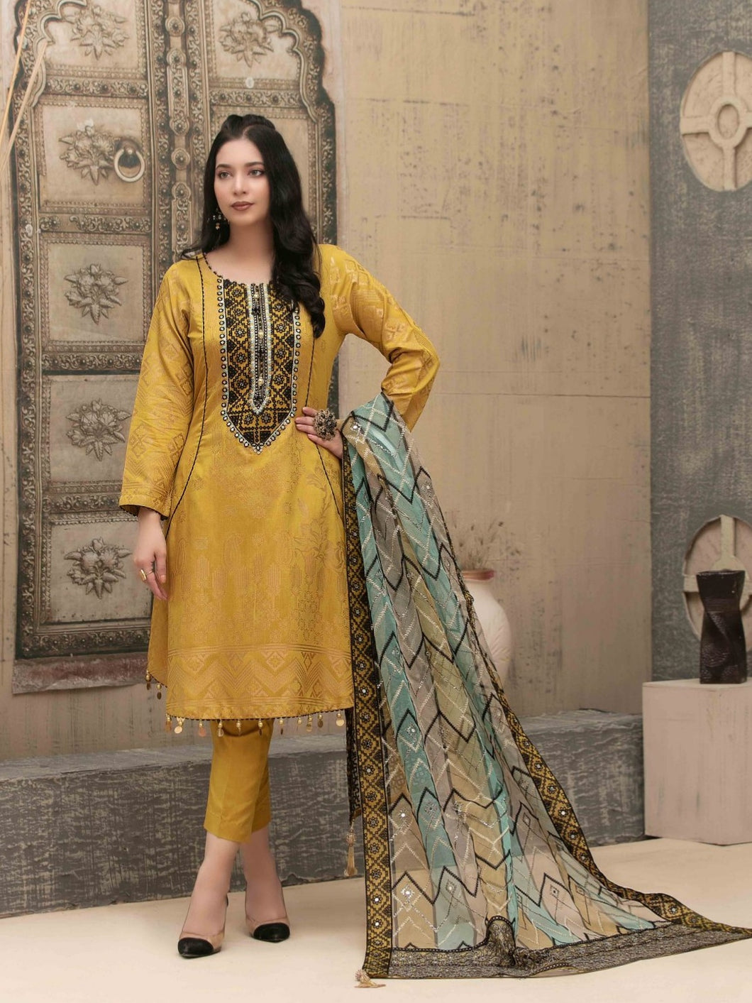Mariana 3pc Unstitched Embroidered Banarsi Viscose Suiting D1999