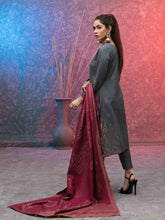 Load image into Gallery viewer, HERITAGE 3pc Unstitched Broshia Banarsi Khaddar Suiting D6160
