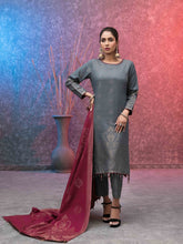 Load image into Gallery viewer, HERITAGE 3pc Unstitched Broshia Banarsi Khaddar Suiting D6160
