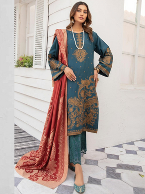 Johra Nafees Embroidered Marina Peach Winter Collection JR 628