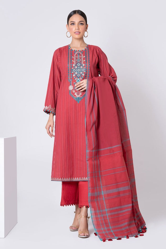 Khaadi 3pc Unstitched Yarn Dyed Jacquard Suit (BCO22222)