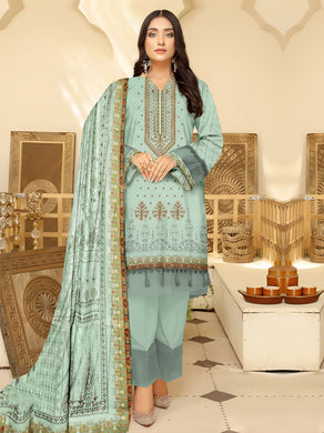 Embroidered Printed Linen Winter Collection Suit D1001