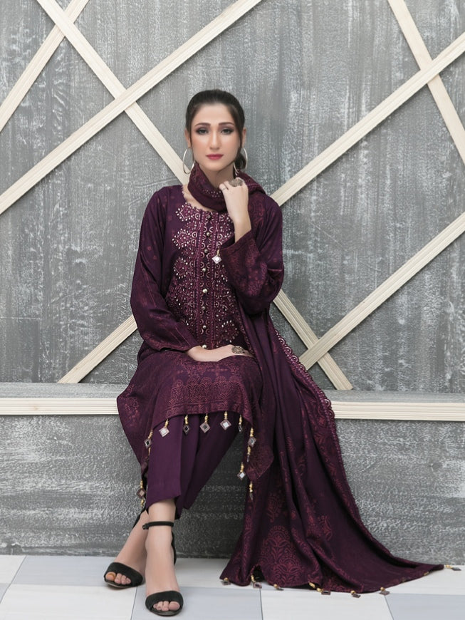 NAAZNIN 3pc Unstitched Embroidered Karandi Banarsi Suit D6235 Selling.pk The Multi Brand Store